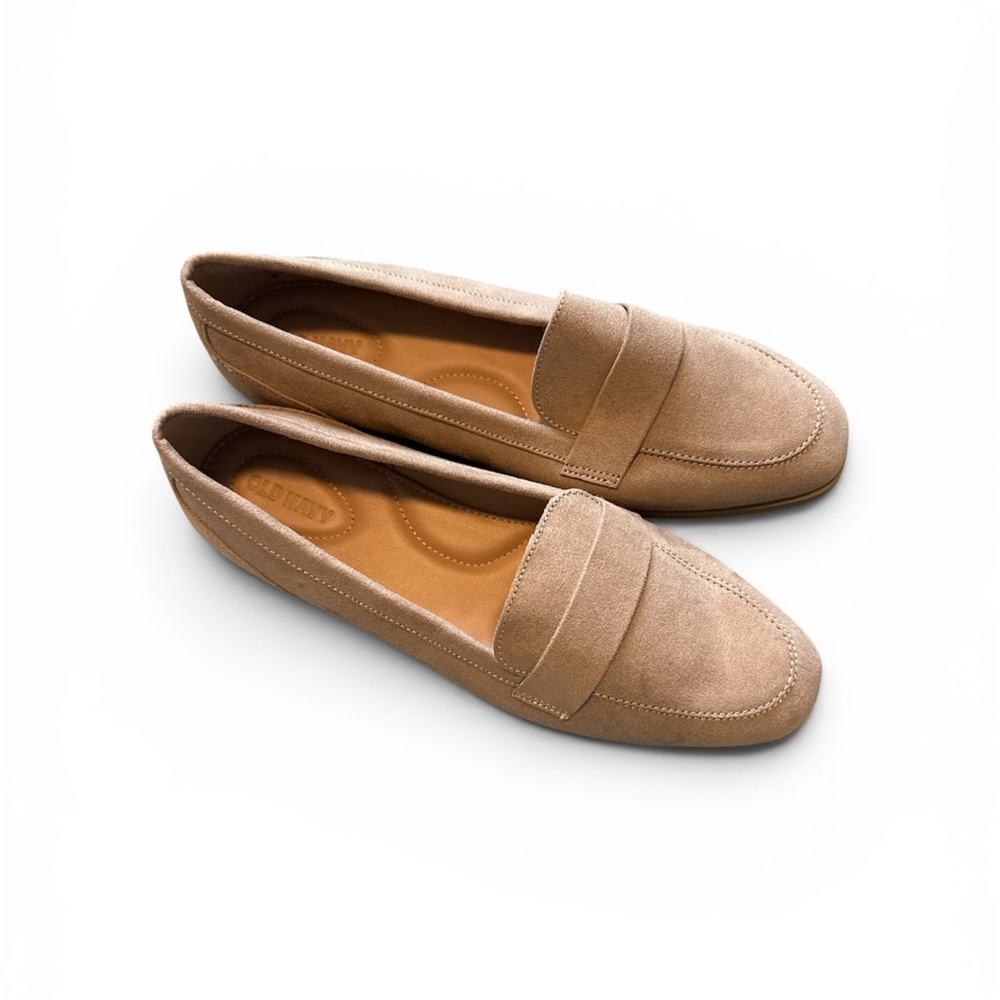Old Navy Women's Suede Loafers in Taupe NWOT New